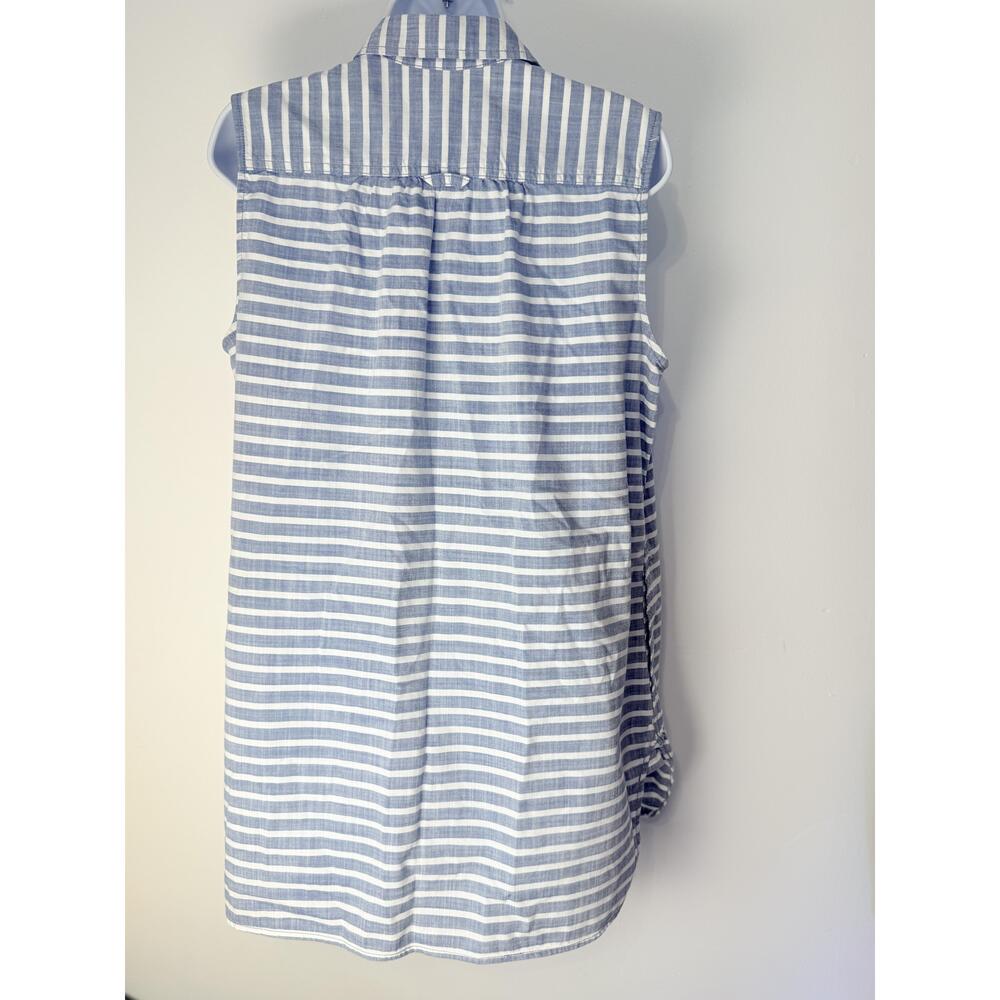 Duluth Trading Co Womens Blue White Sleeveless Tank Top Large - Picture 3 of 10